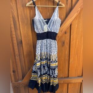 Kings Road Maxi Dress Long Flowy Bohemian Romantic Feminine Flowers Floral M